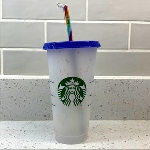 ⭐️Starbucks 2020 Color Changing Confetti Venti Cup with Rainbow Straw